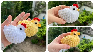 Beautiful 🐔🐣 Easy Crochet Chicken Keychain Pattern Free / Crochet Souvenir ideas Gifts