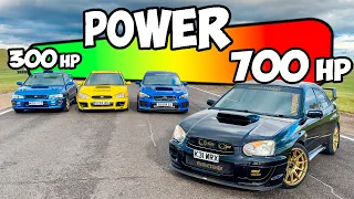 We Drove Subarus from 300 HP to 700 HORSEPOWER