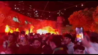 Australia Fans Celebrate 1-0 Win Over Denmark (03:30 Local Time) 🇦🇺