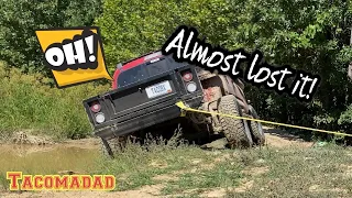 Almost lost it in the pond! 3rd gen Tacoma offroading and recovery