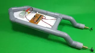 How To Make RC Boat Twin 180 Motor Using PVC Pipe