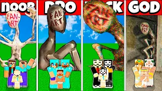 Minecraft Battle FAMILY FAN ART SCP HOUSE BUILD CHALLENGE NOOB vs PRO vs HACKER vs GOD Animation