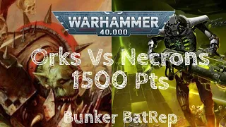 Warhammer 40K 9th Edition Battle Report. 1500 Points Necrons Vs Orks