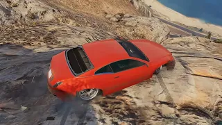 GTA 5 Driving off Mt Chiliad Crashes Compilation #11 (With Roof And Door Deformation)