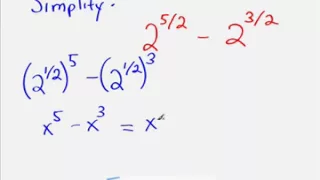 Fractional Exponents Simplification Example