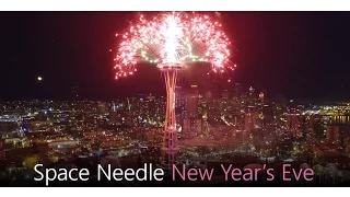 SPACE NEEDLE Fireworks NYE - Drone Video