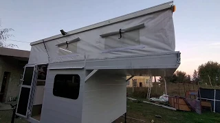 Camper pop up casero plegado de techo