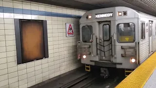 TTC T1 Subway Trains arriving and departing Bloor-Yonge Station (Line 2)