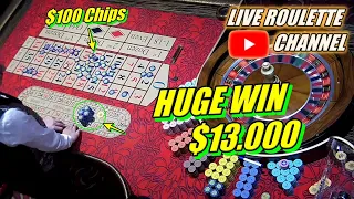 🔴 LIVE ROULETTE | 🔥 HUGE WIN 💲13.000 In Vegas Casino 🎰 $100 Chips Bets Light Session ✅ 2023-10-10