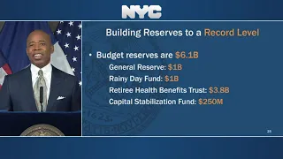 Mayor Eric Adams Presents Fiscal Year 2023 Preliminary Budget