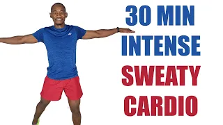 30 Minute INTENSE SWEATY Cardio No Equipment 🔥 300 Calorie Fat Burning Workout 🔥