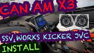 SSV Works Speaker Pods With JVC MR1 Media Receiver & Kicker Speakers For Can-Am Maverick X3