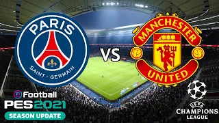 PSG vs Manchester United - Brilliant Cavani goal!! - UEFA Champions League - PES 2021