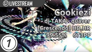 Cookiezi | dj TAKA - quaver [Crescendo] +HD,HR | 4x Miss 99.55% 673pp