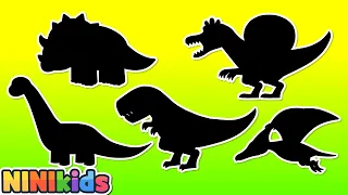 What kind of dinosaur am I? | Dinosaurs | Shadow Dinosaur Game | T Rex? Triceratops? | NINIkids