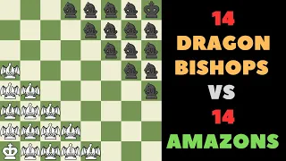 14 Dragon bishop vs 14 Amazons | Fairy Chess
