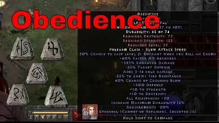 Diablo II Resurrected Rune Words - Obedience (Hel Ko Thul Eth Fal)