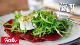 Ziegenkäse mit Pistazien-Honigkruste auf Rote-Bete-Carpaccio