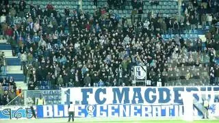 1.FC Magdeburg vs. Hannover 96 II - 09.12.11 - Pyro, Support, Spruchbänder