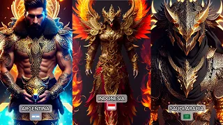 WHAT IF Countries as Male Ancient Fire Warrior Compilation Part 1 | Created with AI