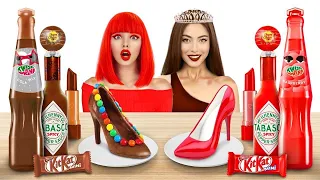Chocolate Food vs Real Food Challenge | Last To STOP Eating Fake Pop it Wins by RATATA POWER
