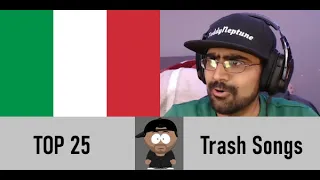 Top 25 Trashy Italian Songs/Canzoni Trash Italiane [Reaction] | Teddy Neptune