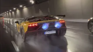 GINTANI Aventador SVJ Spitting Flames! | Tunnel Run in Warsaw