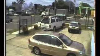 Truck crash caught on Jaycar video surveillance