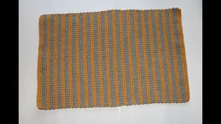 prostokątny dywan w paski na szydełku  / crochet rectangle rug with cotton rope