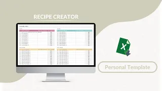 Recipe Creator Excel Template