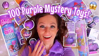 UNBOXING 100 *PURPLE ONLY* MYSTERY TOYS!!😱☂️🔮🦄🍇💜 (MAGIC MIXIES, BARBIE, APHMAU, NANO PODS ETC!🫢)