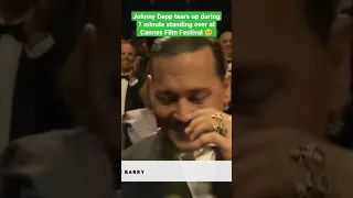 Johnny Depp tears up during 7 minute standing ovation at Cannes Film Festival after Jeanne Du Barry