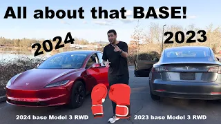 All about that BASE! NEW refreshed 2024 base Model 3 RWD vs outgoing 2023 base Model 3 RWD