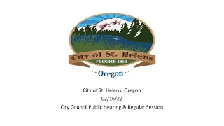 02/16/2022 City Council Public Hearing & Regular Session