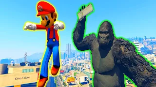 GTA 5 Tall Mario Vs King Kong Ragdoll Compilation | (GTA 5 Fails Funny Moments Ragdolls)