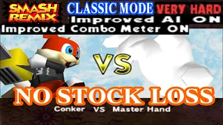 Smash Remix - Classic Mode Gameplay with Conker (VERY HARD) No stock loss