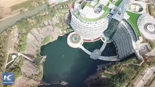 Breathtaking aerial view: underground hotel opens in Shanghai