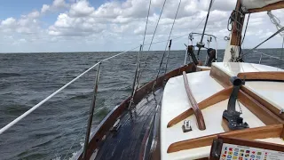 Small Blue Ocean Cruiser Dreamer Trintella 1A Upwind Shore 6 Bft Ijsselmeer