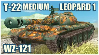 T-22 medium, Leopard 1 & WZ-121 • WoT Blitz Gameplay