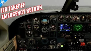 IFR Takeoff and Emergency Return Tutorial | Flysimware 414AW | MSFS