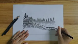 How to draw an easy scenery.......|| Easy art||Drawing|| #art #easydrawing #drawing