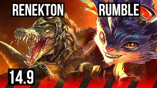 RENEKTON vs RUMBLE (TOP) | 600+ games, 4/1/1 | NA Grandmaster | 14.9