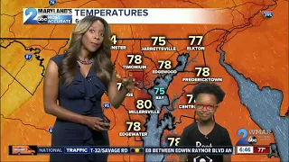 Noah Kabia does the weather with Chief Meteorologist Lynette Charles