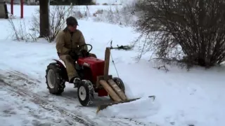 12 Year Old Andrew's Homemade Snow Plow for 1960 Wheel Horse Garden Tractor