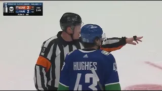 The panel discusses the controversial calls and non calls between the Canucks and Oilers through 40m