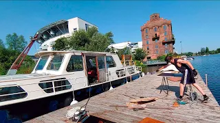 Making a New Wooden Floor in the Wheelhouse of our Boat - Ep. #38 - Vintage Yacht Restoration Vlog