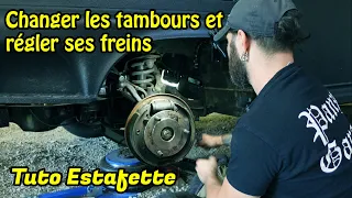 Changement de tambour et réglages des Freins sur l'Estafette - tuto #6