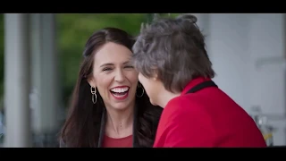 New Zealand Prime Minister Jacinda Ardern and former Prime Minister Helen Clark talk gender equality