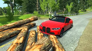 Cars vs Fallen Trees – BeamNG Drive