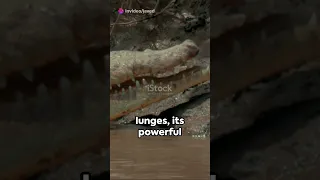 River Battle a Crocodile Attack #shorts #crocodile #wildlifeplanet  #wildlifebattle